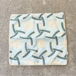 SUBURBAN HOME BY DURALEE Embroidered Blue Trellis Pattern Throw Pillow Cover